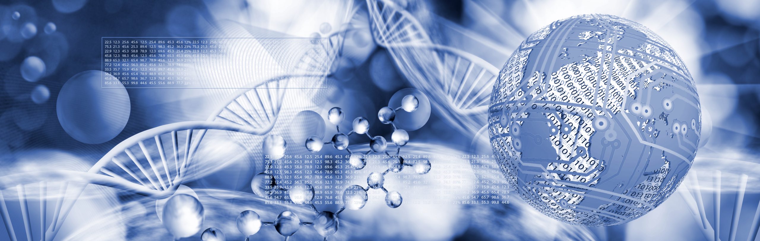 Abstract image of dna chain on blurred background closup.Stylized image of the globe